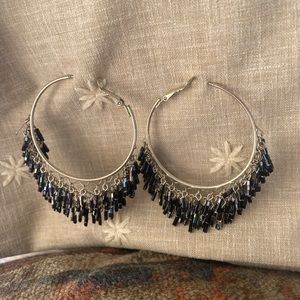 beaded hoop earrings
